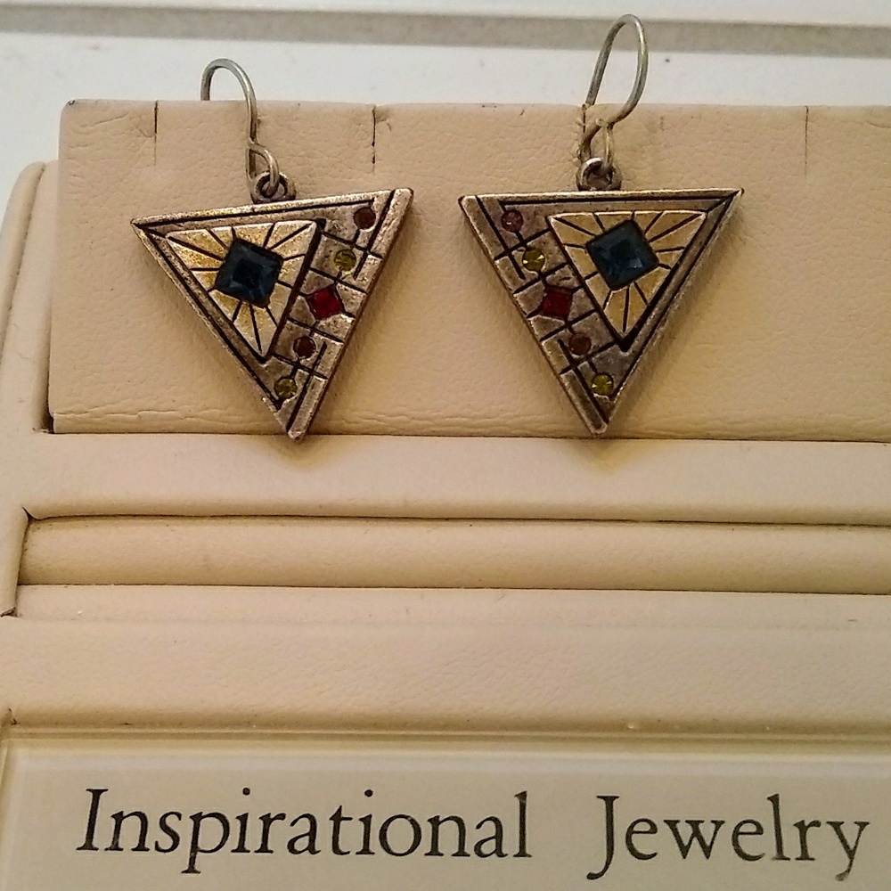 Patricia Locke Earrings Vintage Geometric Signed